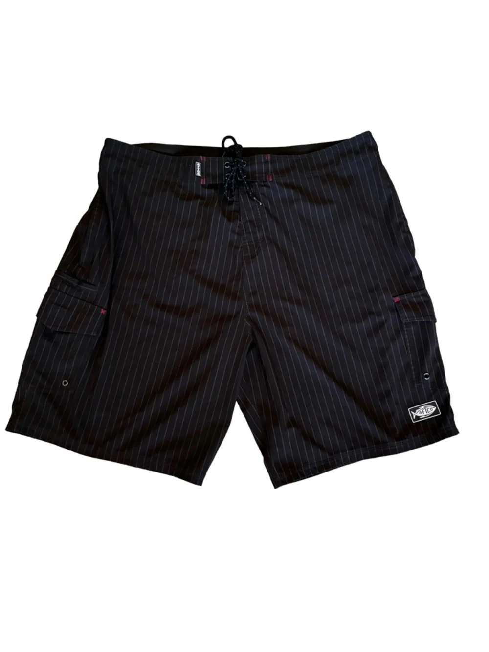 AFTCO Fishing Cargo Shorts Size 40 Burgundy Pinstripe Lot of 2